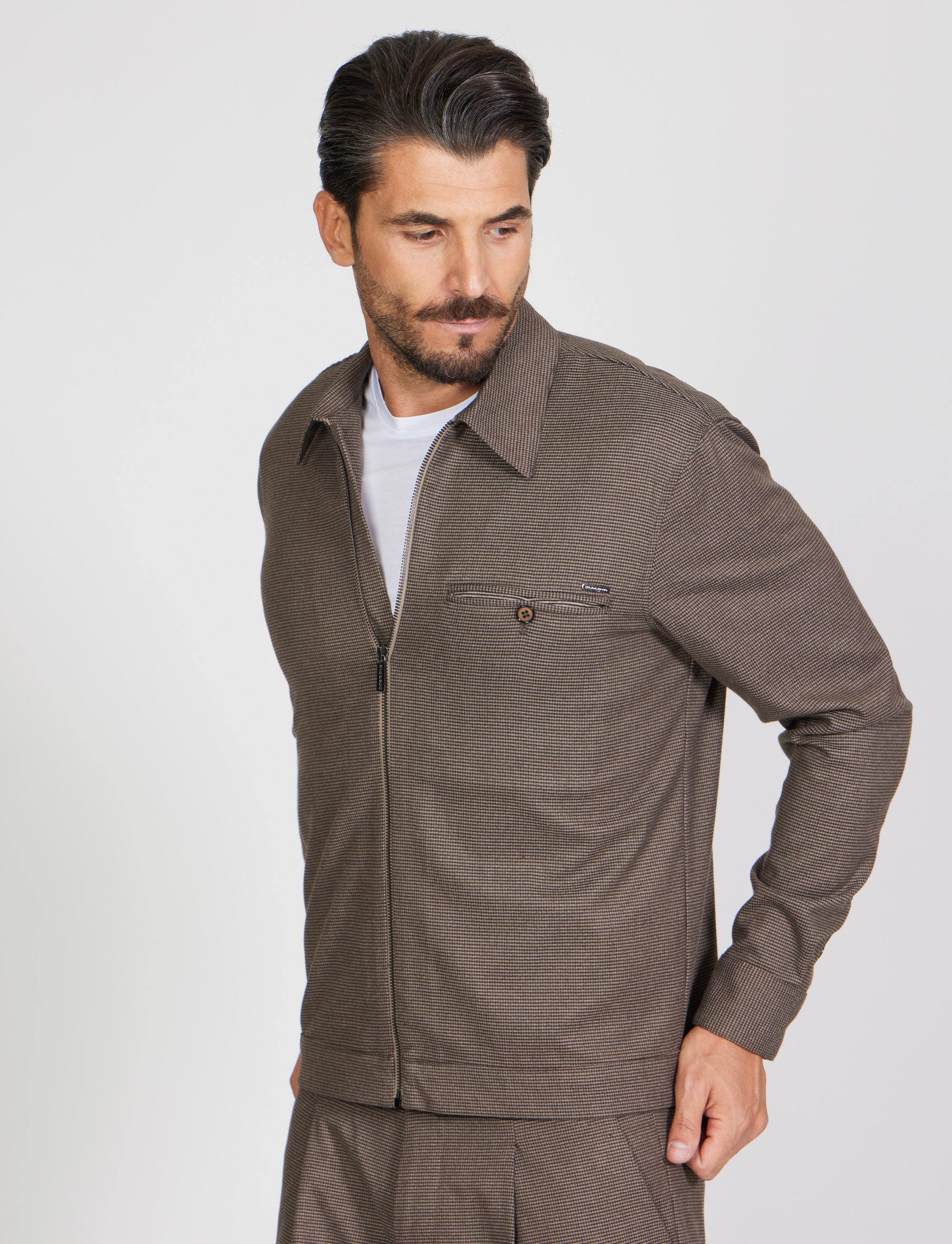 Over Shirt con Zip pied e poul