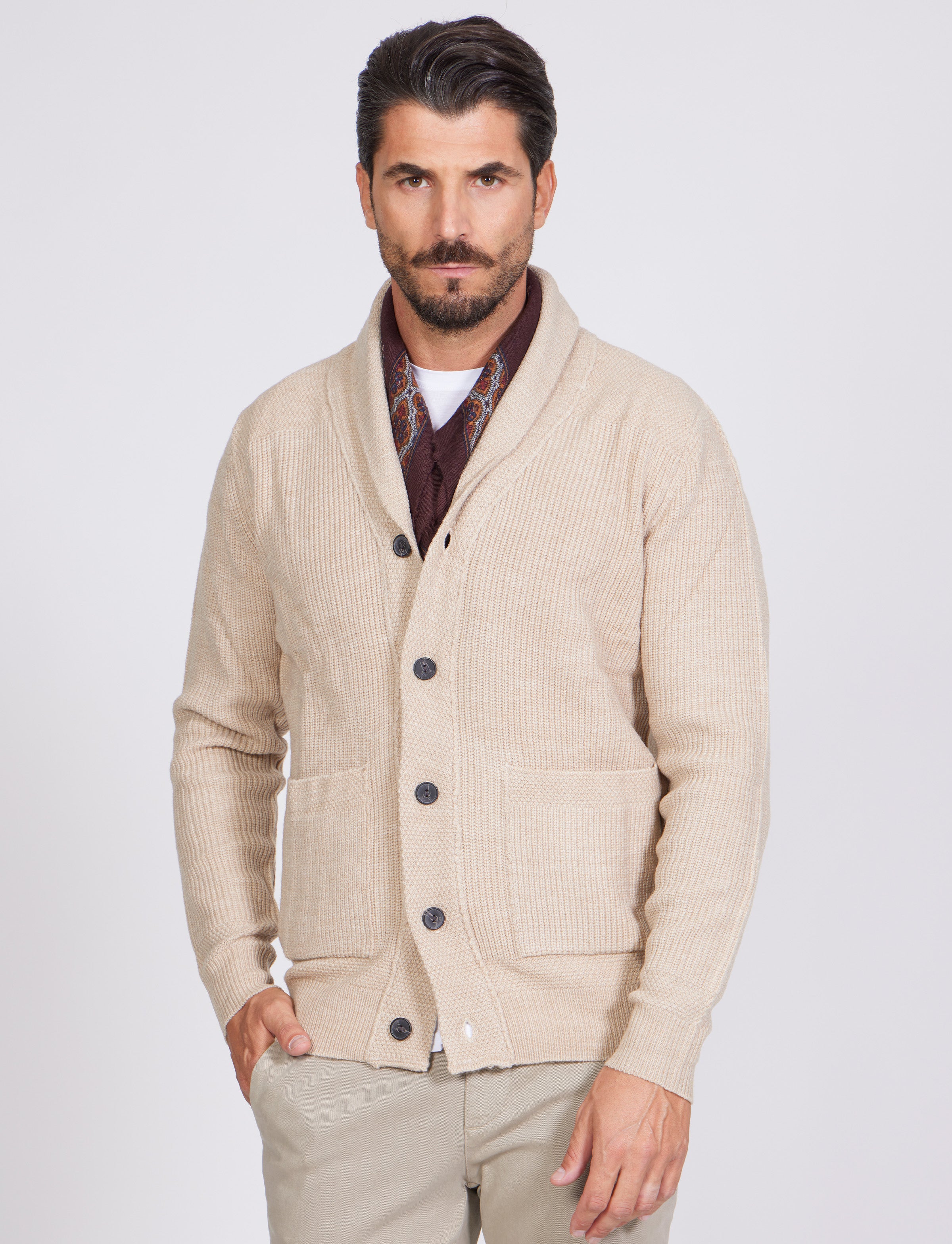 Springfield Maglione Uomo Grigio Casual in Maglia (IT 52, EU 48