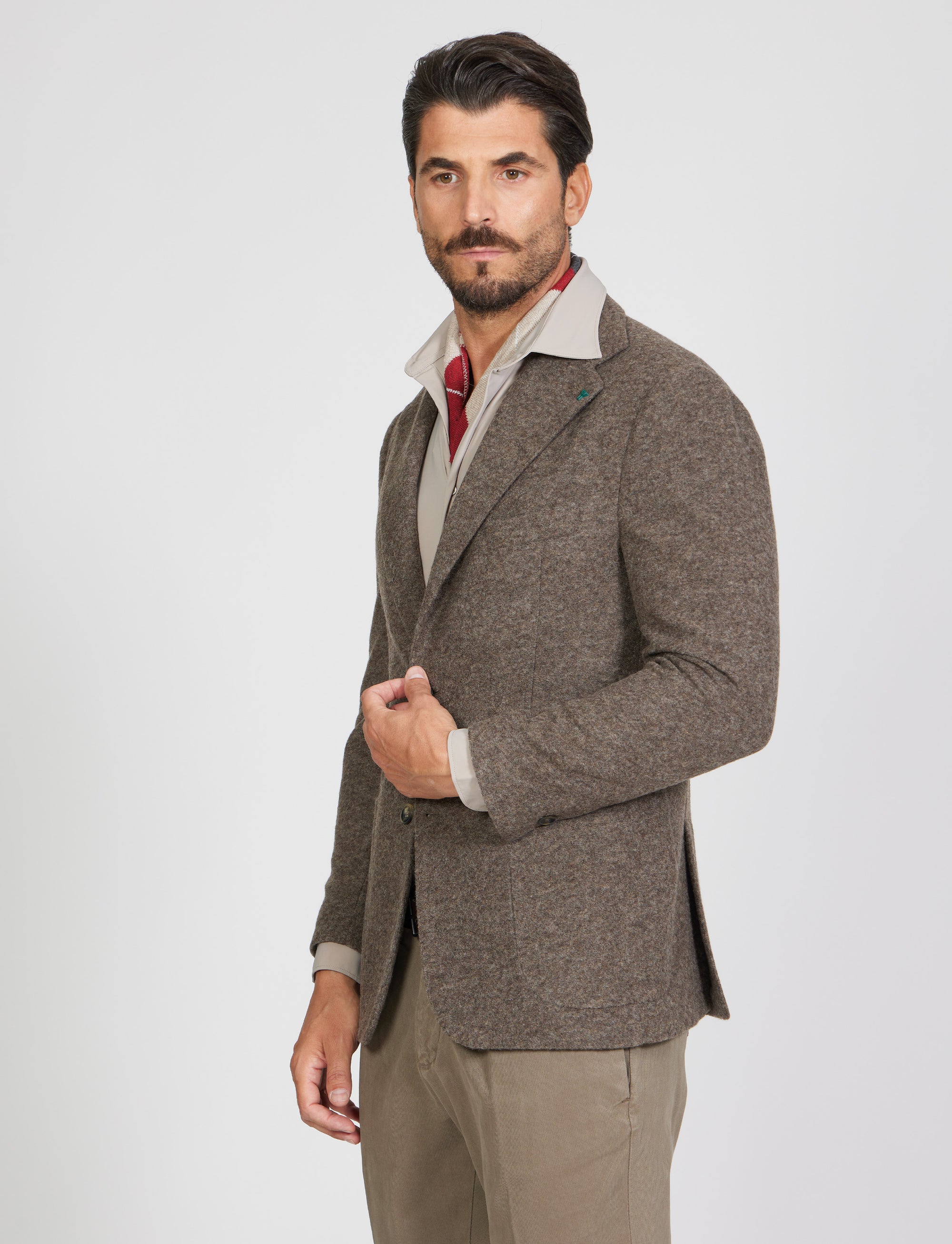 Giacca in lana morbida monopetto