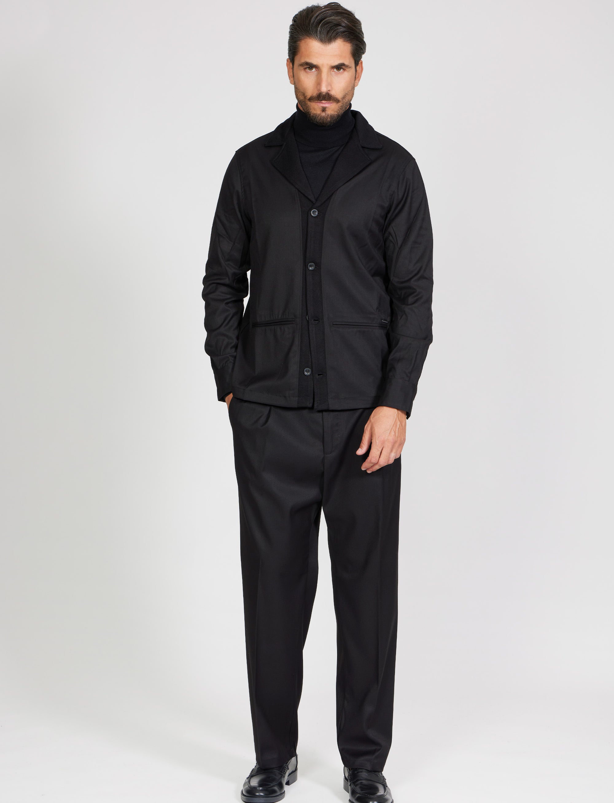 Giacca con inserti in lana