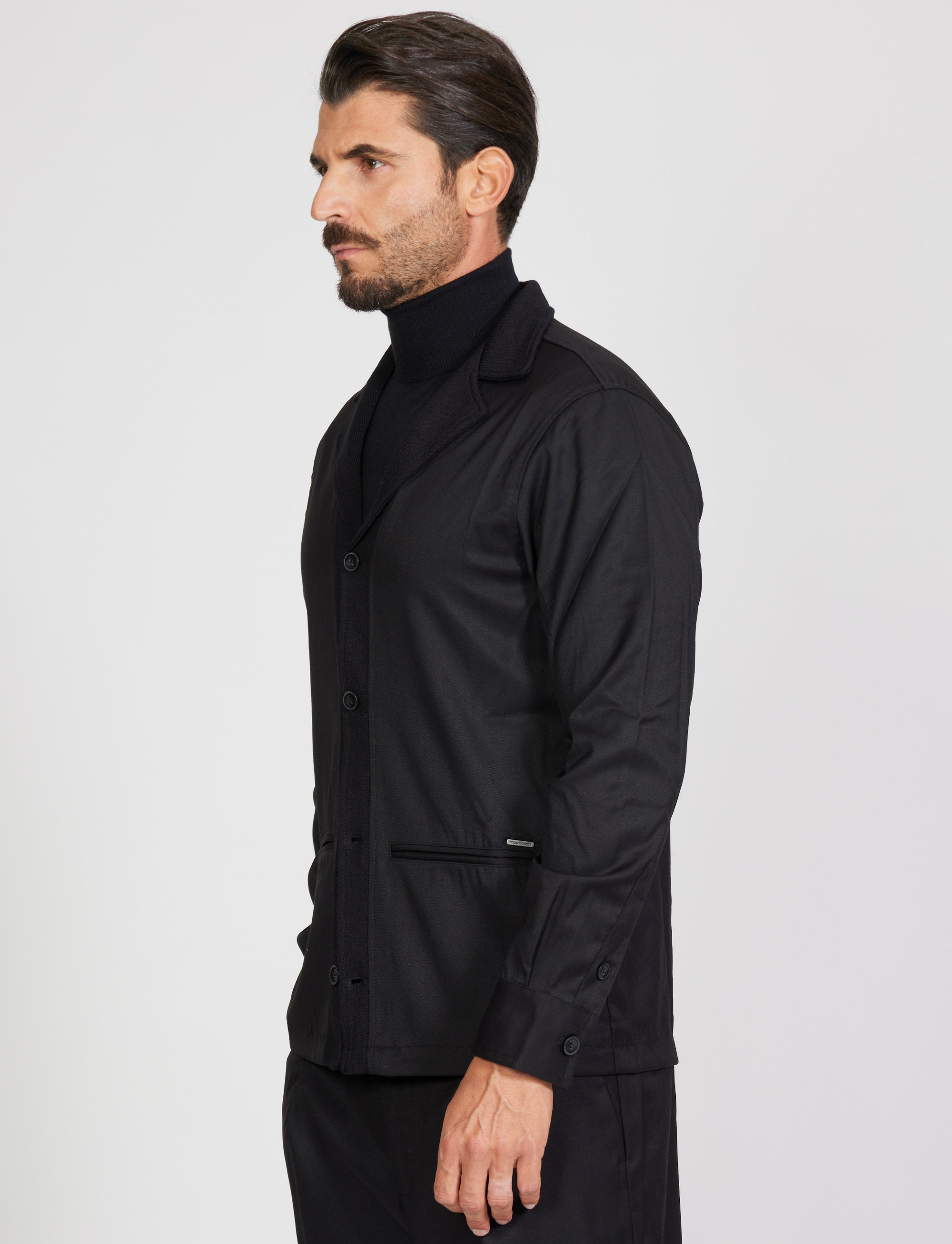 Giacca con inserti in lana