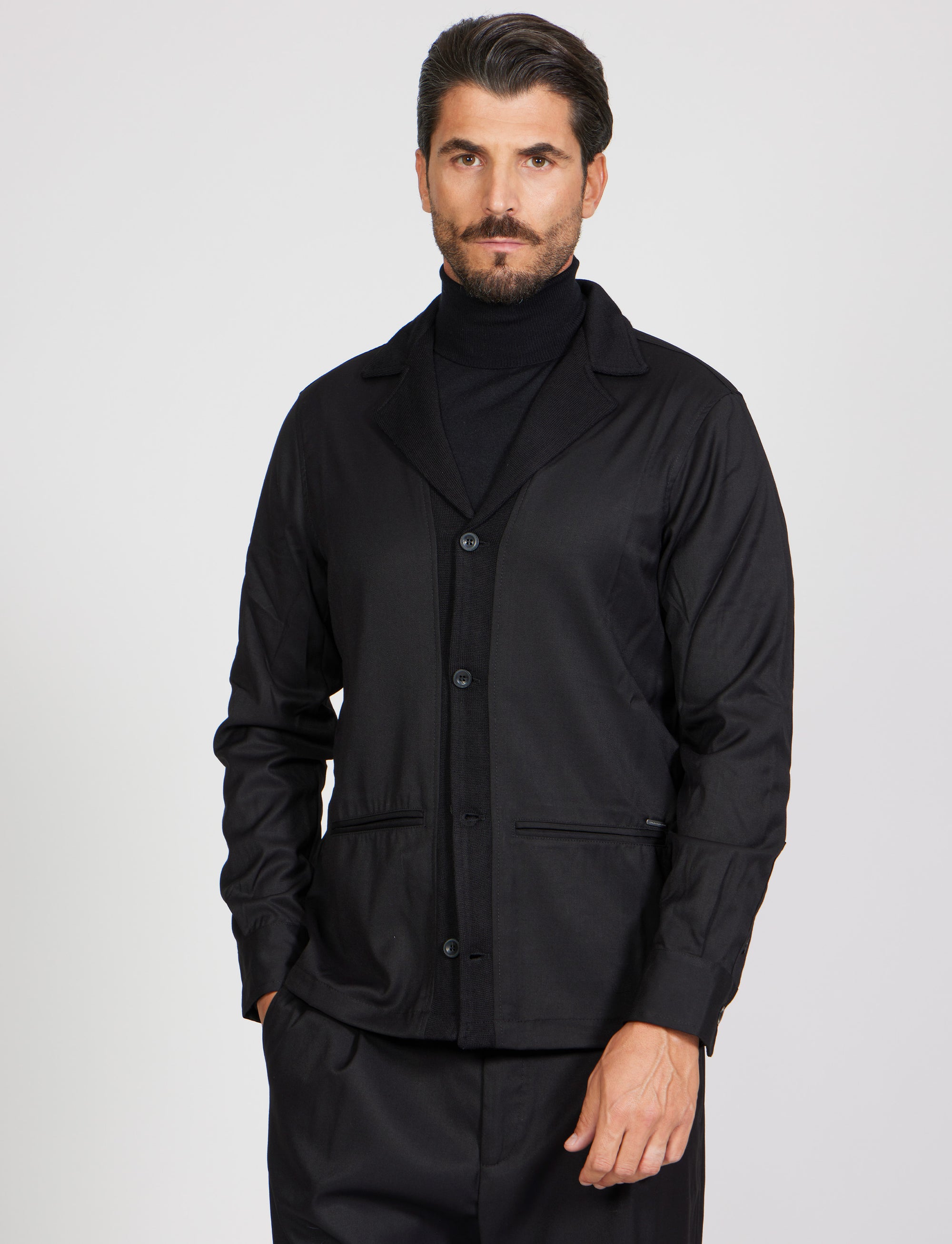 Giacca con inserti in lana