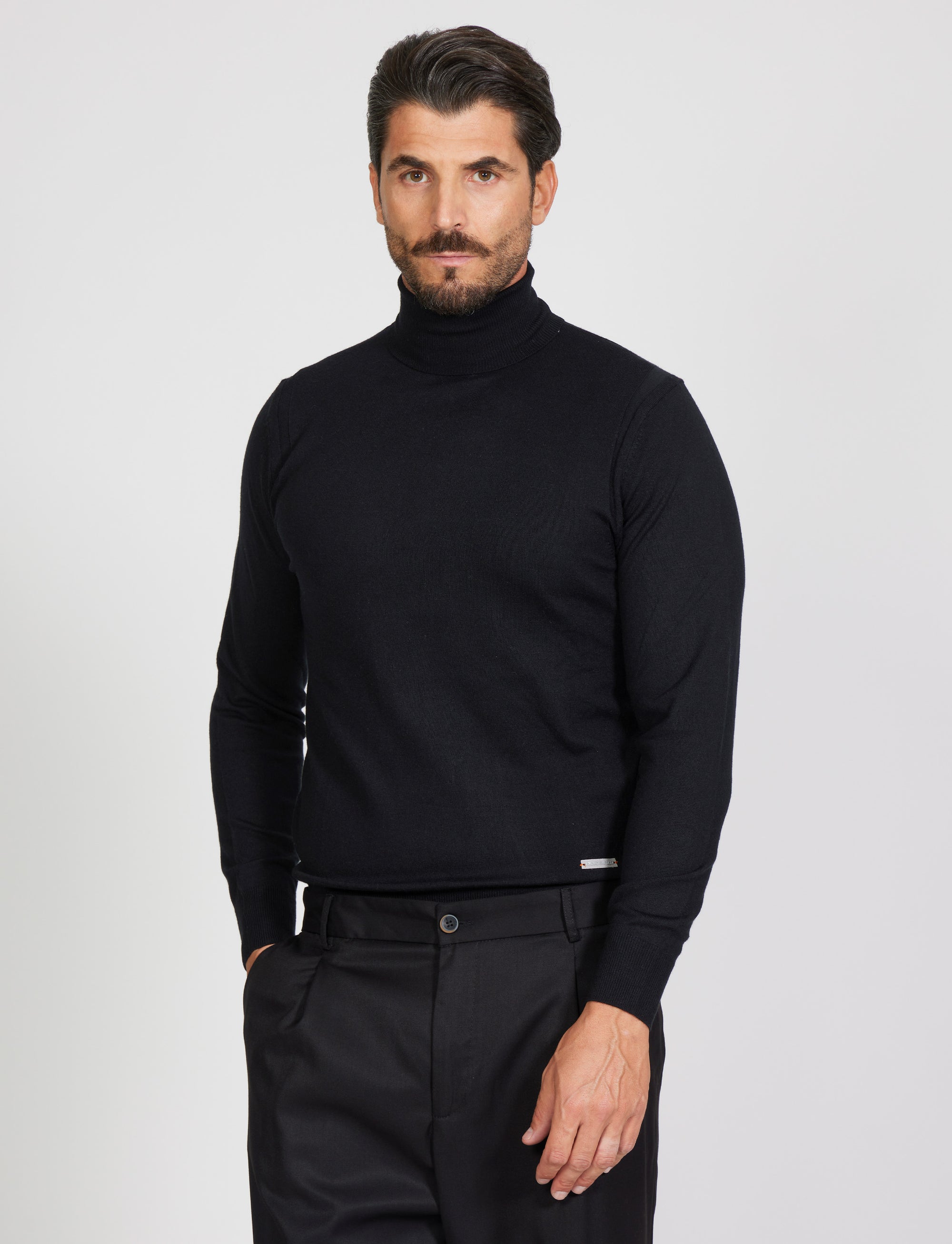 Maglia collo alto in Viscosa elastica