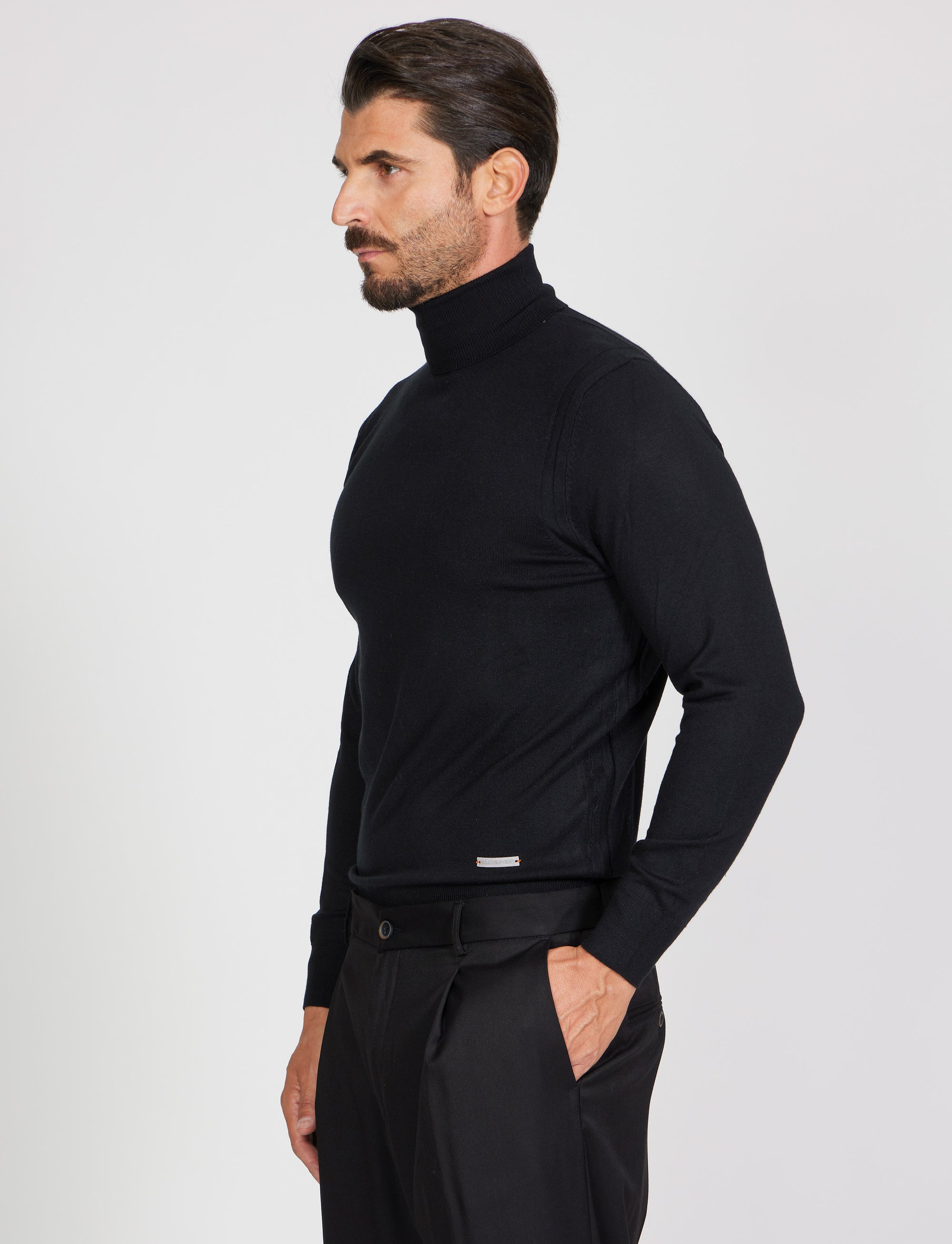 Maglia collo alto in Viscosa elastica