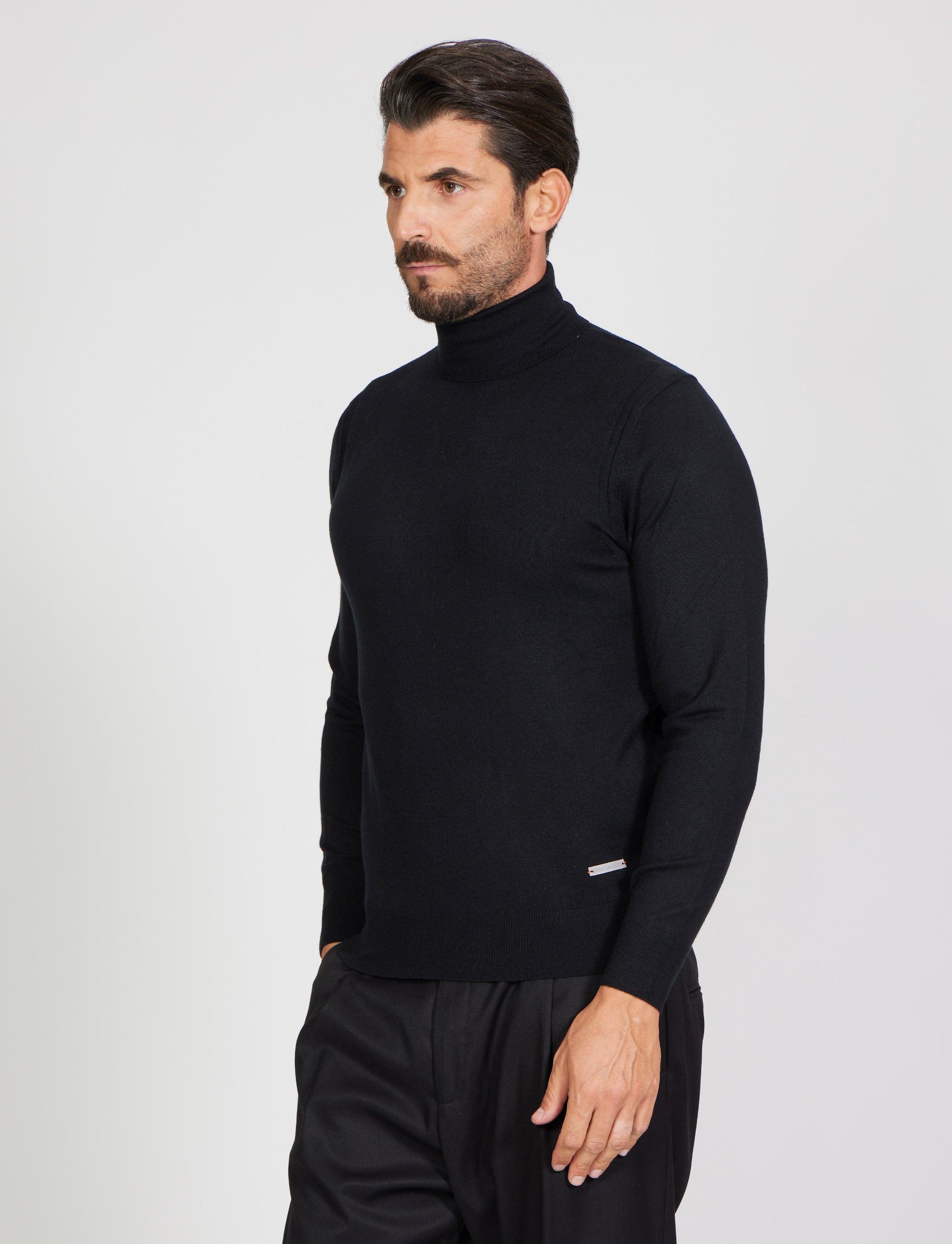 Maglia collo alto in Viscosa elastica