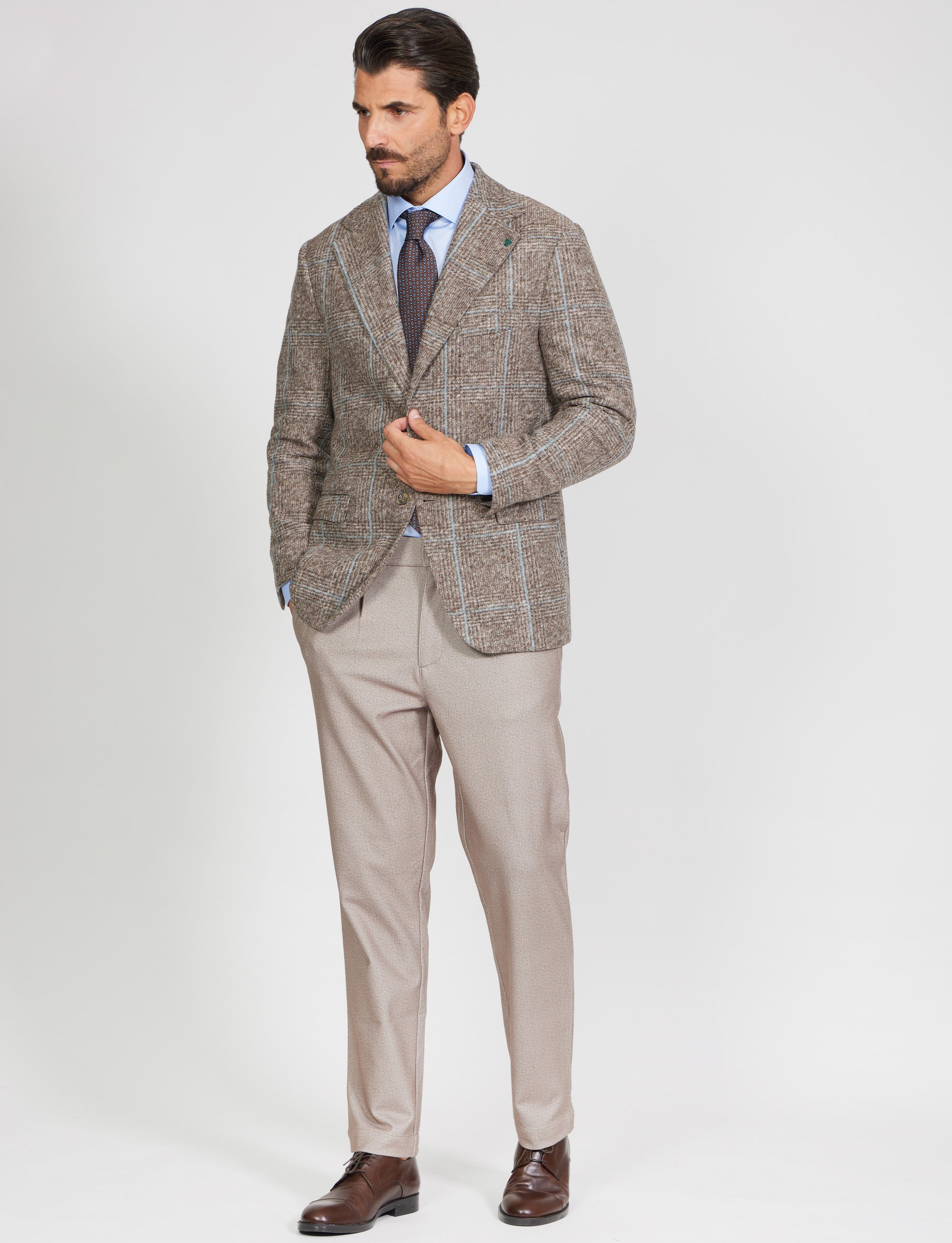 Giacca in lana a quadro