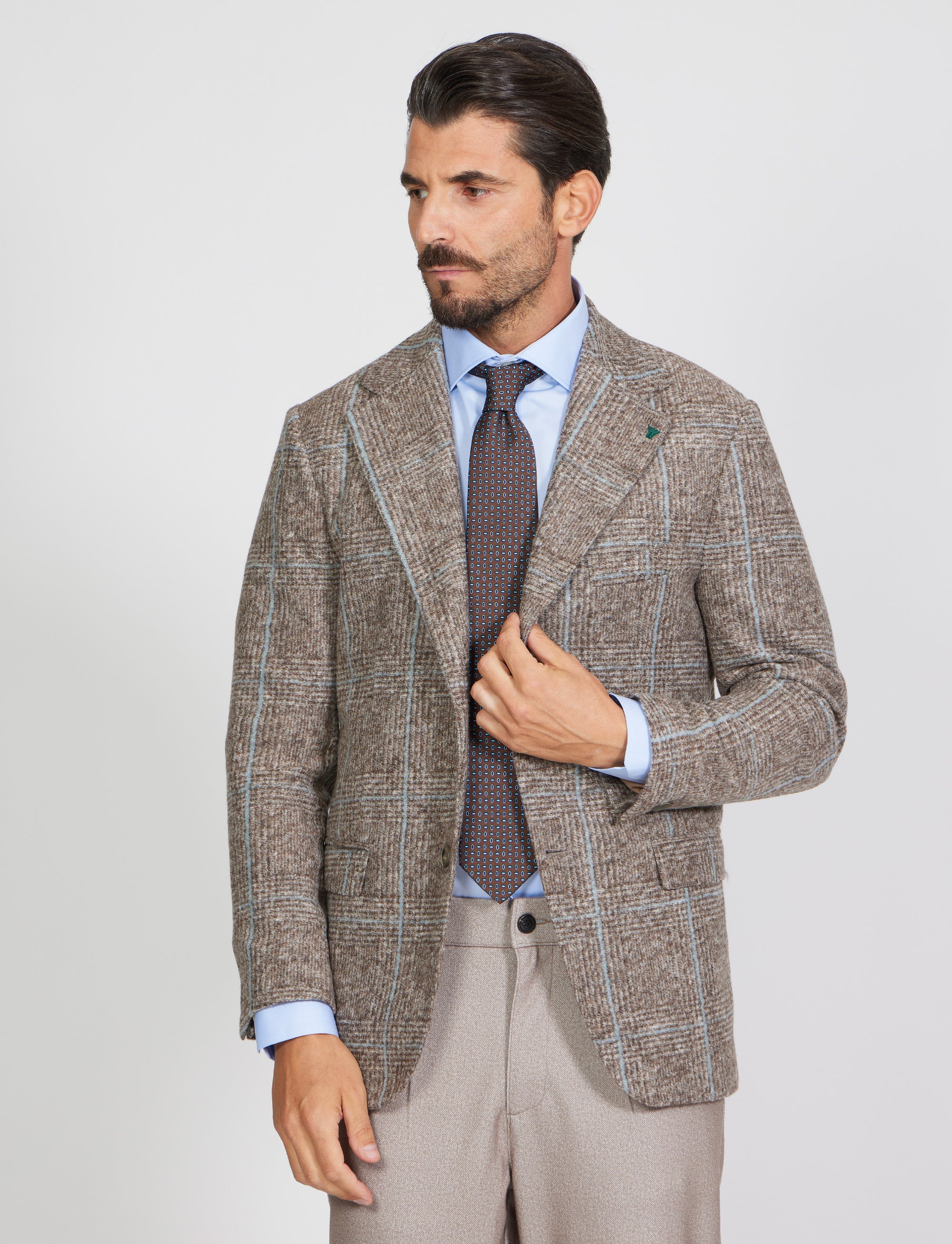 Giacca in lana a quadro