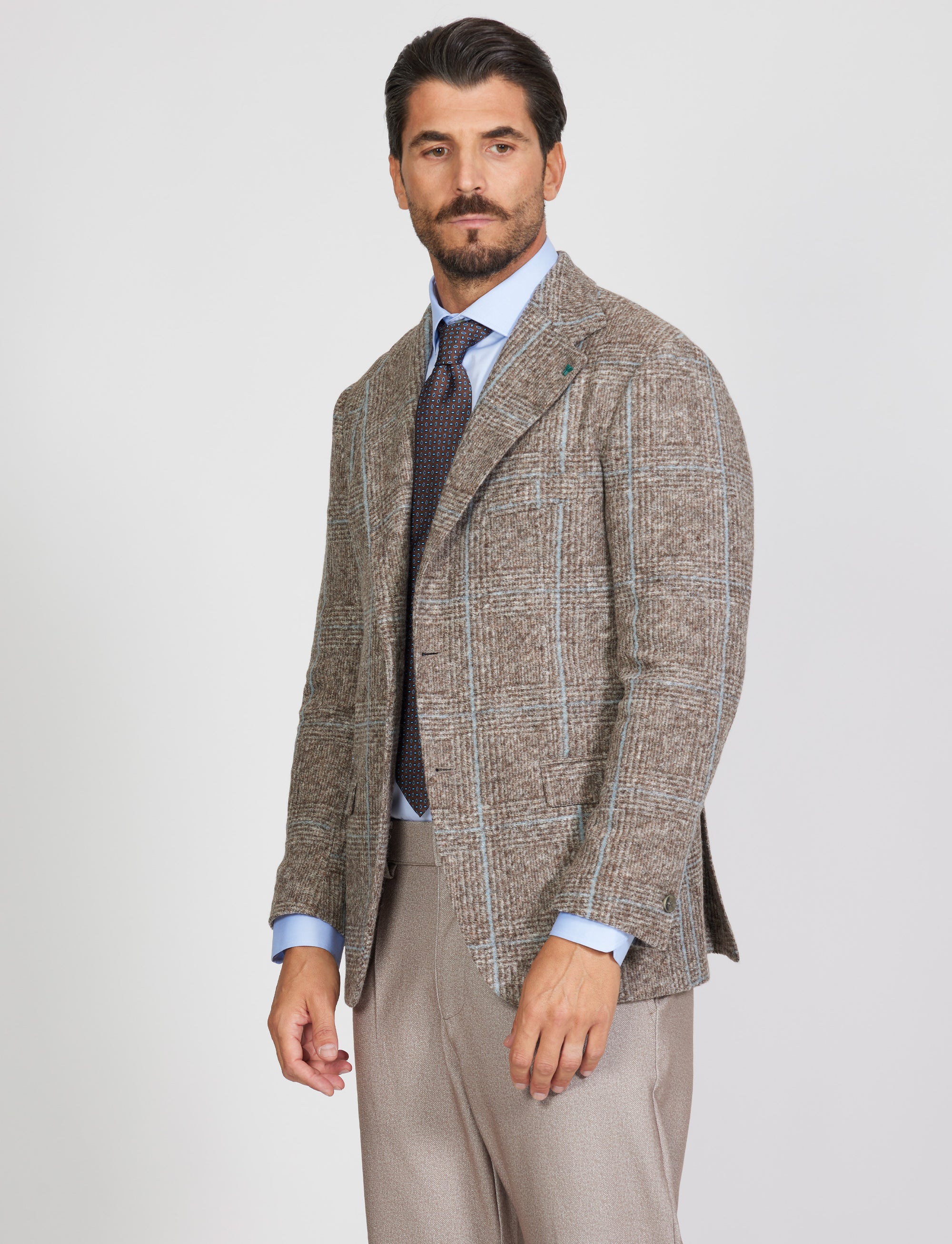 Giacca in lana a quadro