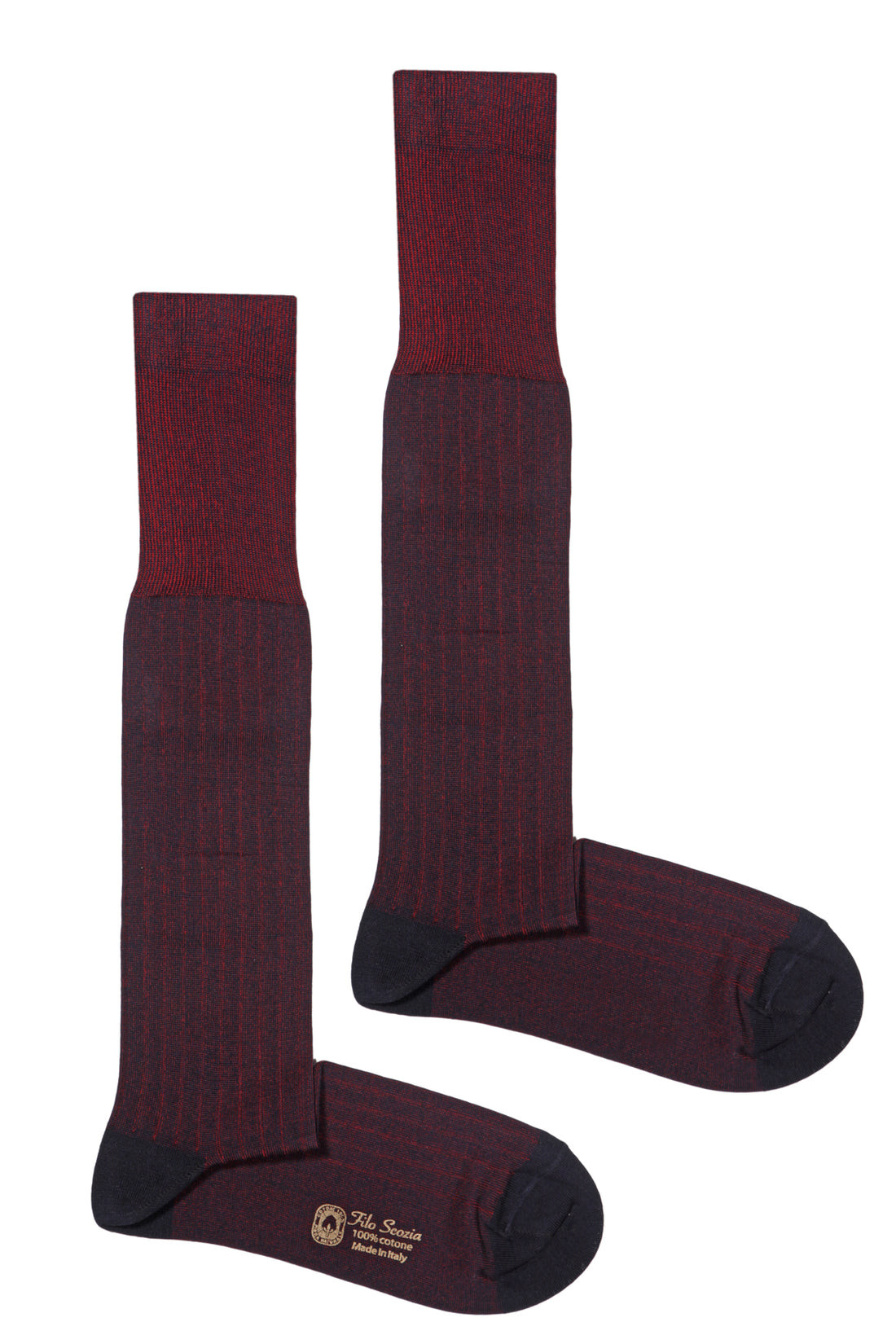 Calze Lunghe in Cotone Caldo - Blue/Rosso