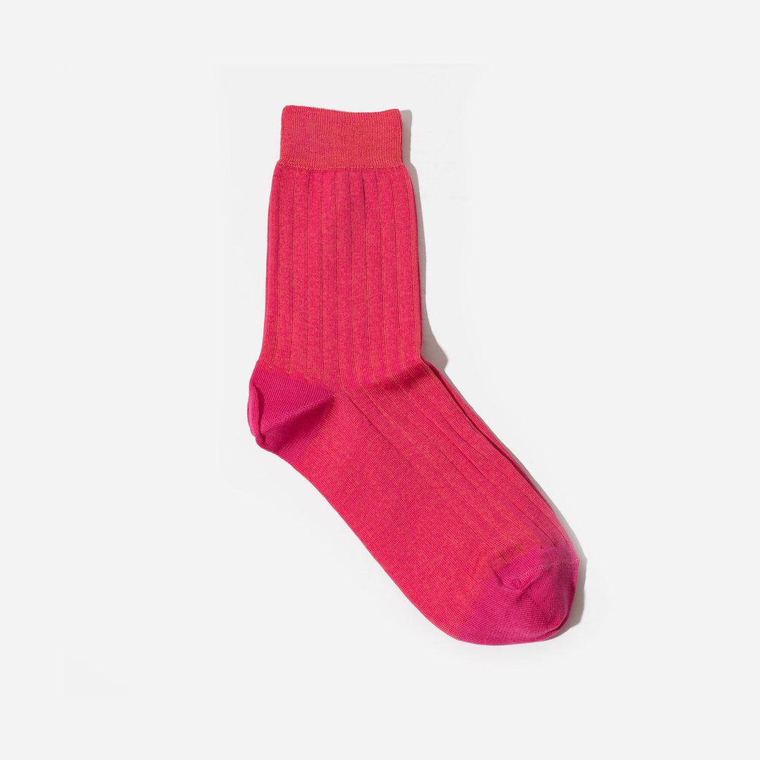 Calzino a coste in Cotone - Fuxia