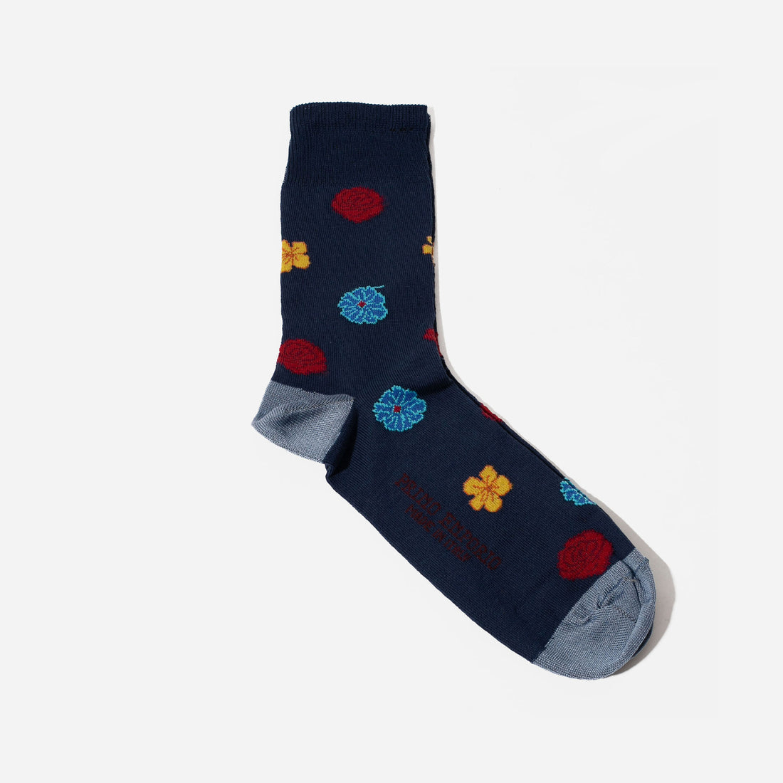 Calzino con Fiori - Blue