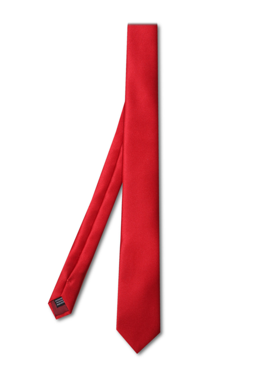 Cravatta stretta in Raso - Rosso