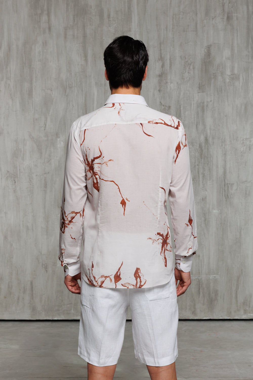 Cotton Mussola shirt with printing