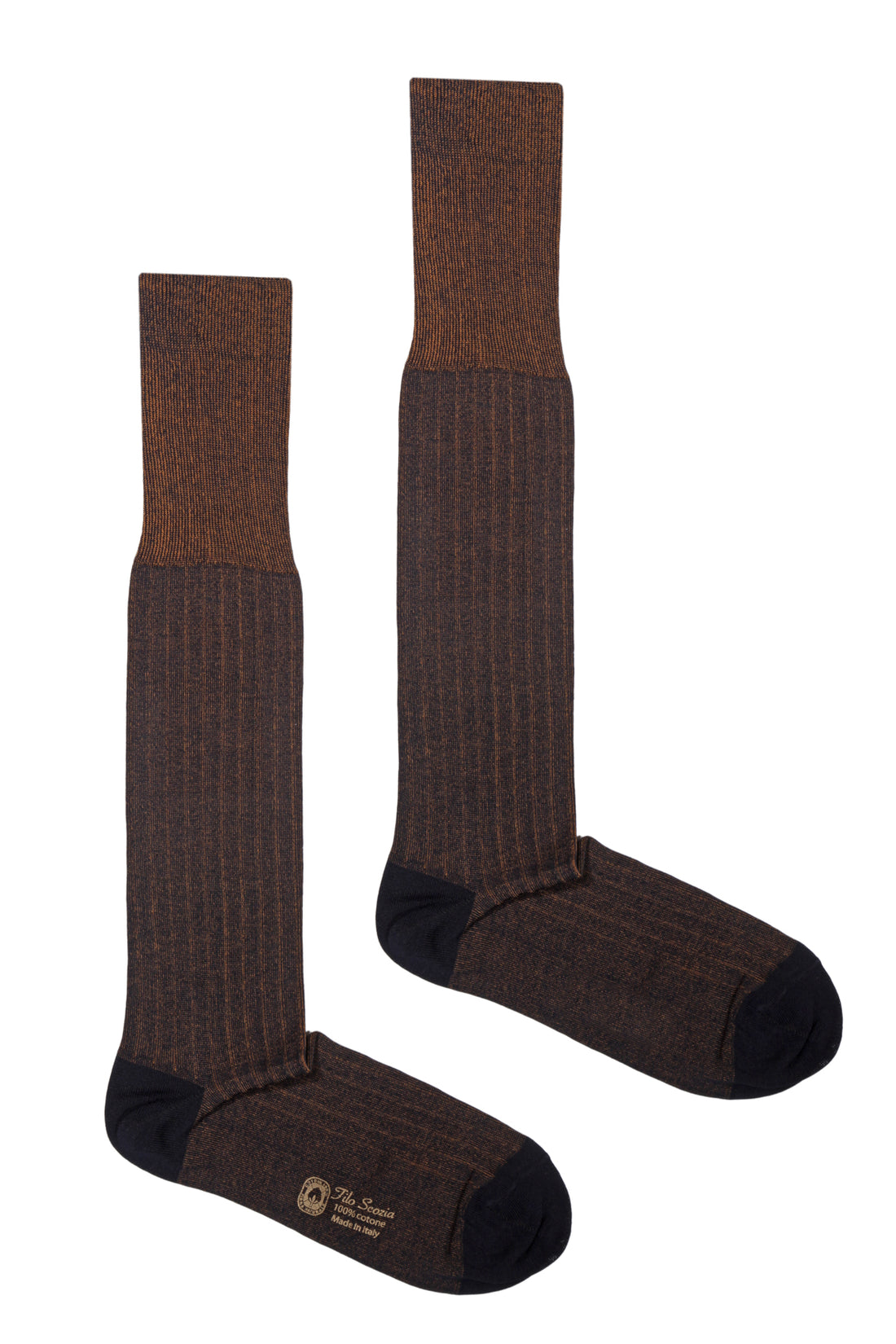Long cotton socks with Matryoshka pattern - Blue