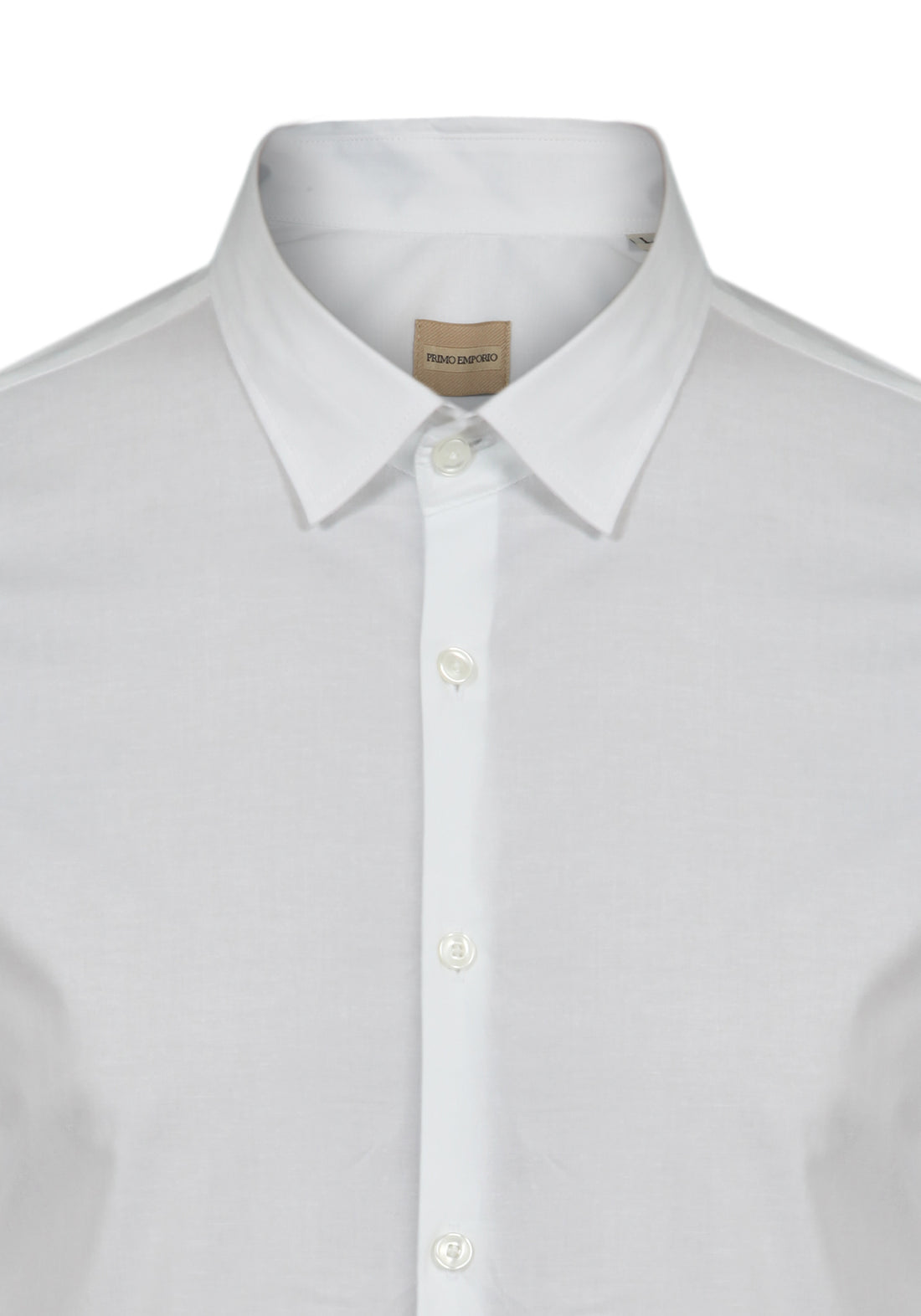 Slim Fit Shirt with French Collar -White-