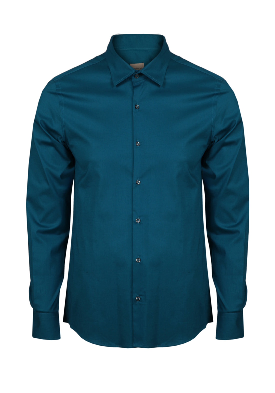 Slim Fit Shirt with French Collar - Teal -