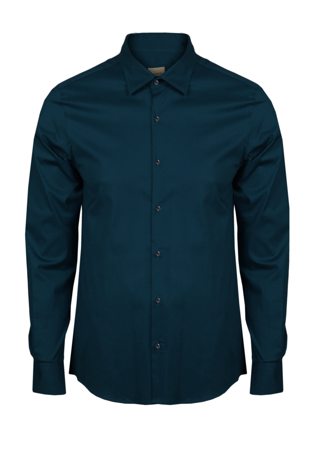 Slim Fit Shirt with French Collar -Blue-