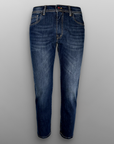 Jeans regular lavaggio con baffi