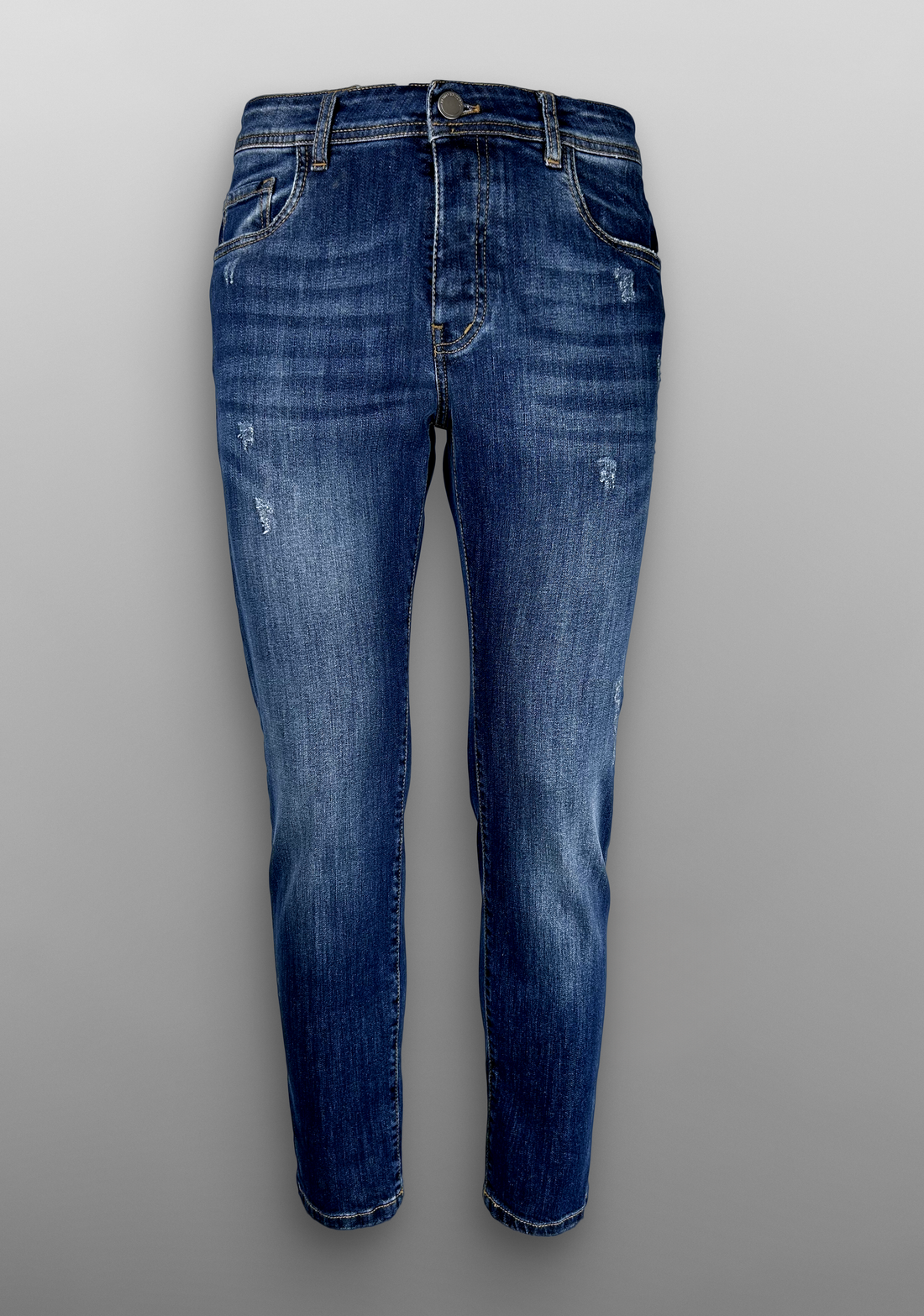 Jeans regular lavaggio medio usurato