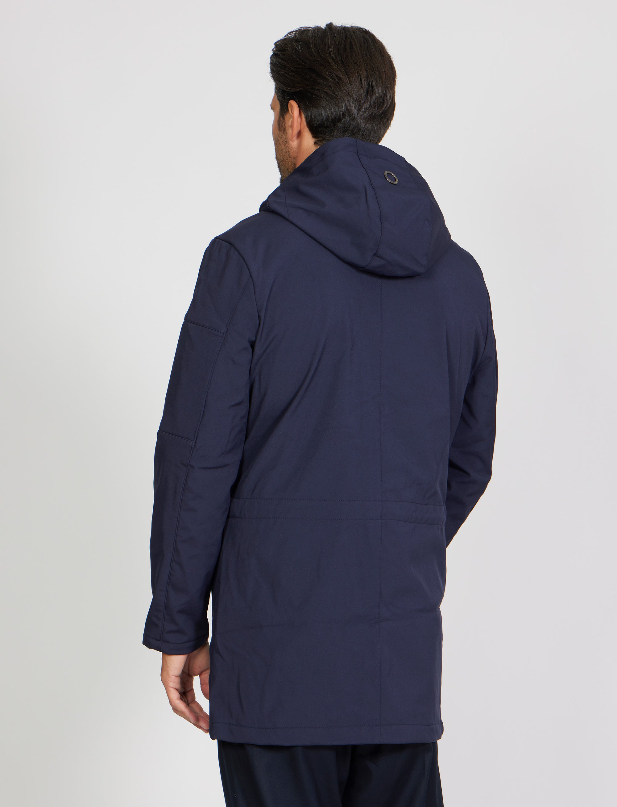 Giubbino lungo con cappuccio