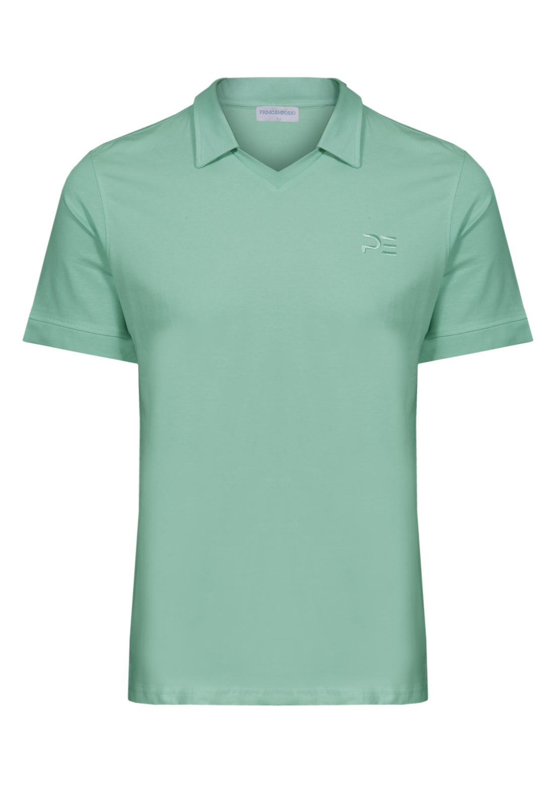 Half-sleeved polo shirt with embroidered logo