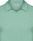 Half-sleeved polo shirt with embroidered logo