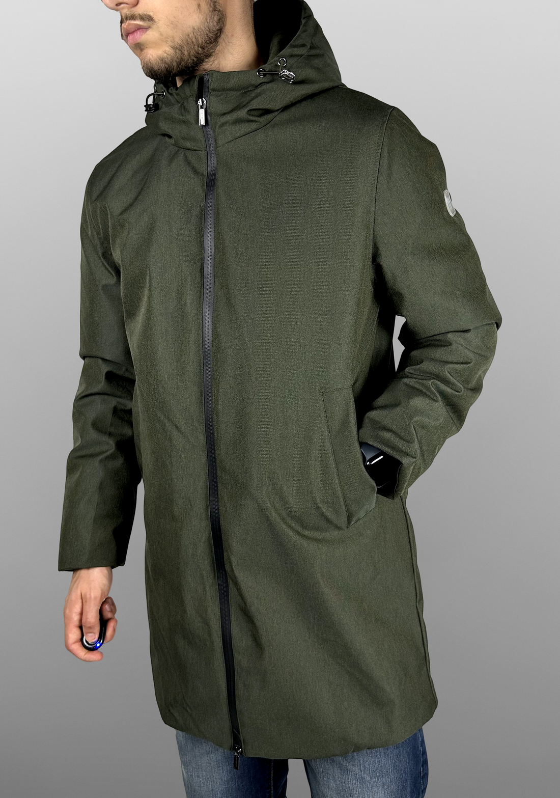 Giubbino Parka lungo  con Zip