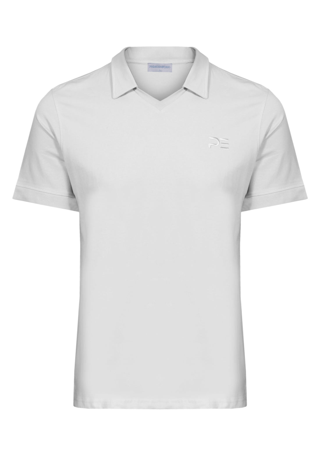 Half-sleeved polo shirt with embroidered logo