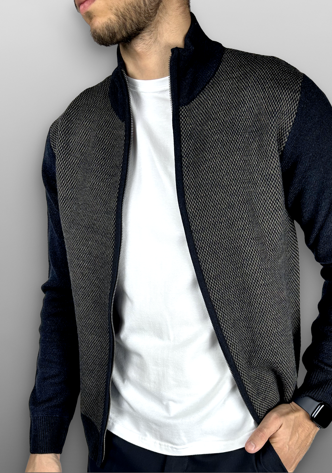 Cardigan con zip