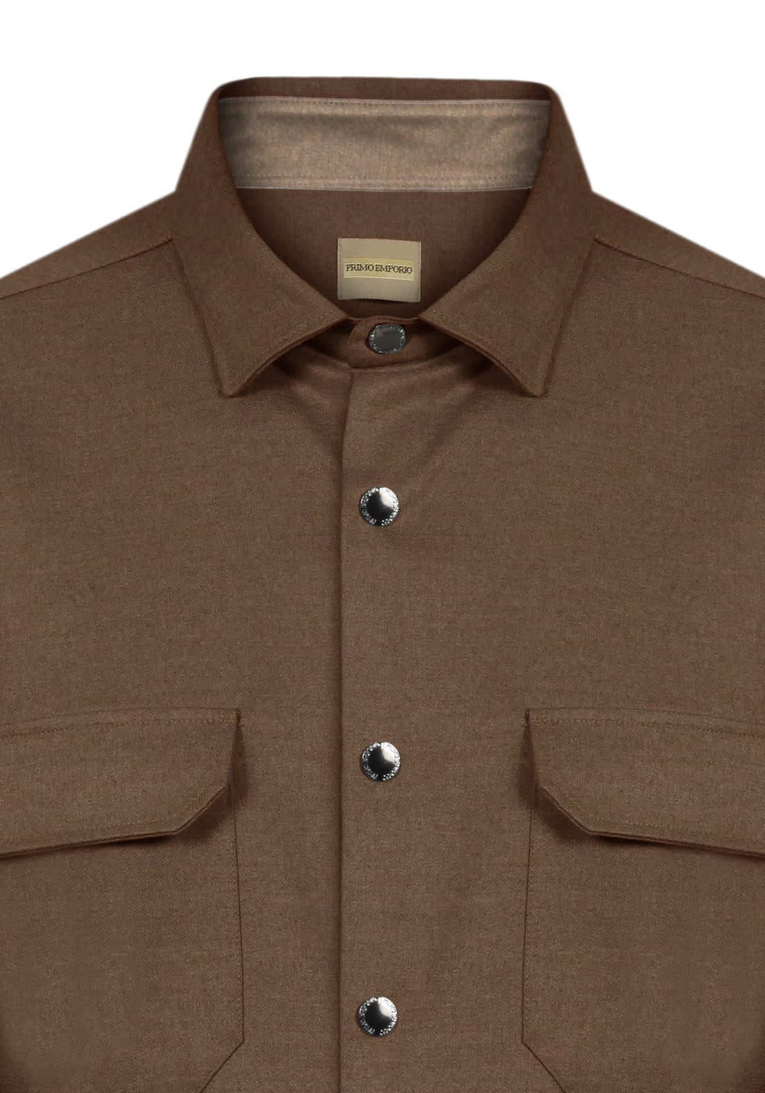 Shirt with snap buttons -Tobacco-