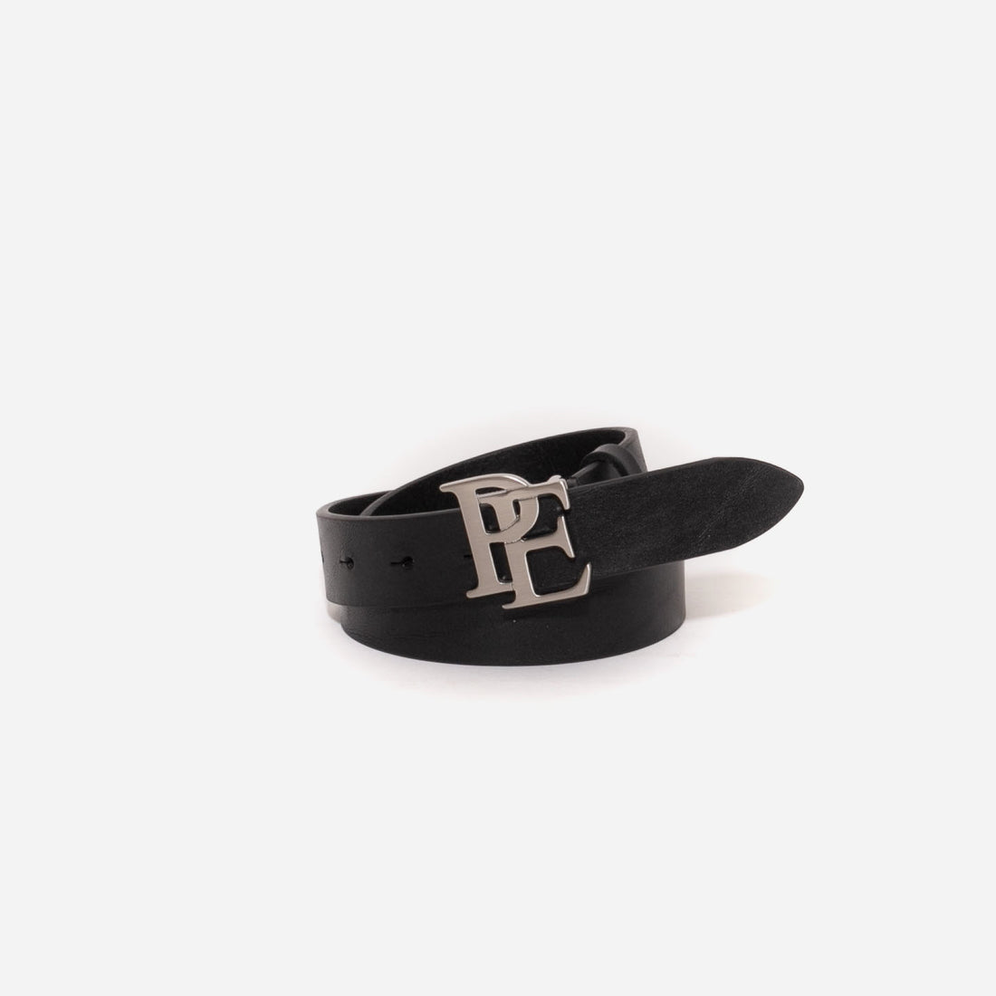 Stylized PE logo buckle belt - Black