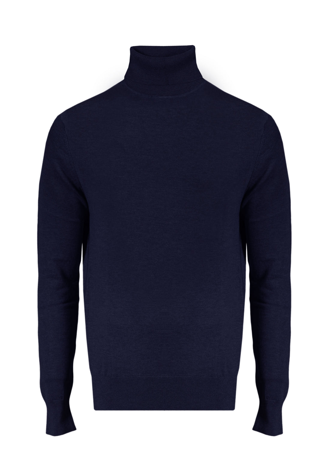 Elastic viscose turtleneck sweater - Blue
