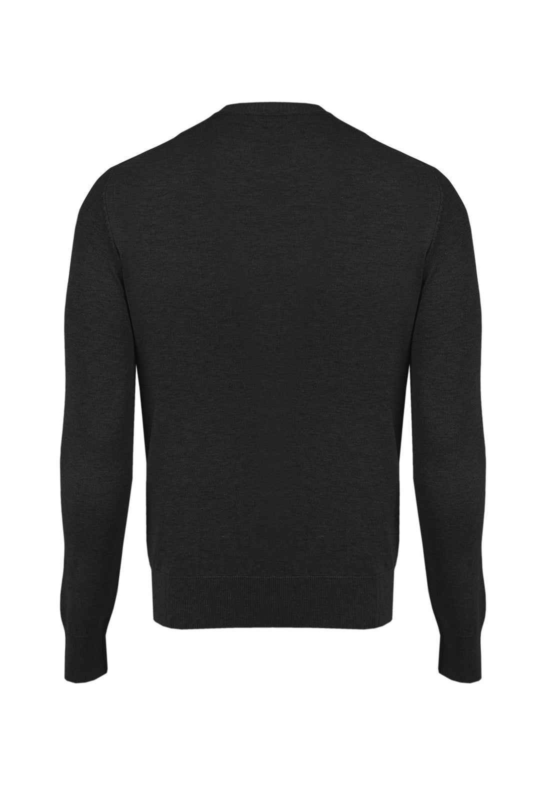Elastic round neck sweater in Viscose - Black