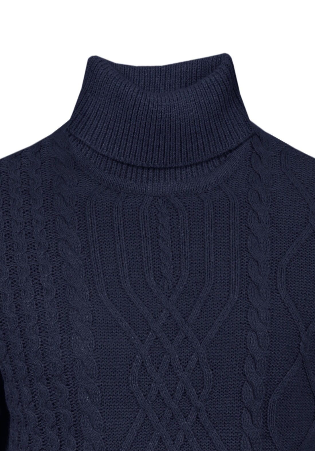 High neck sweater with braid - Blue