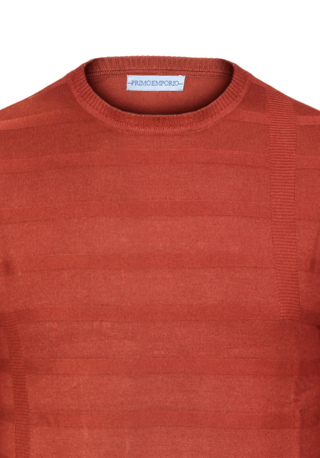 Elastic round neck sweater in Viscose - Brick