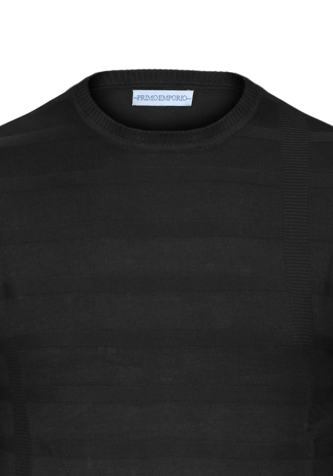 Elastic round neck sweater in Viscose - Black