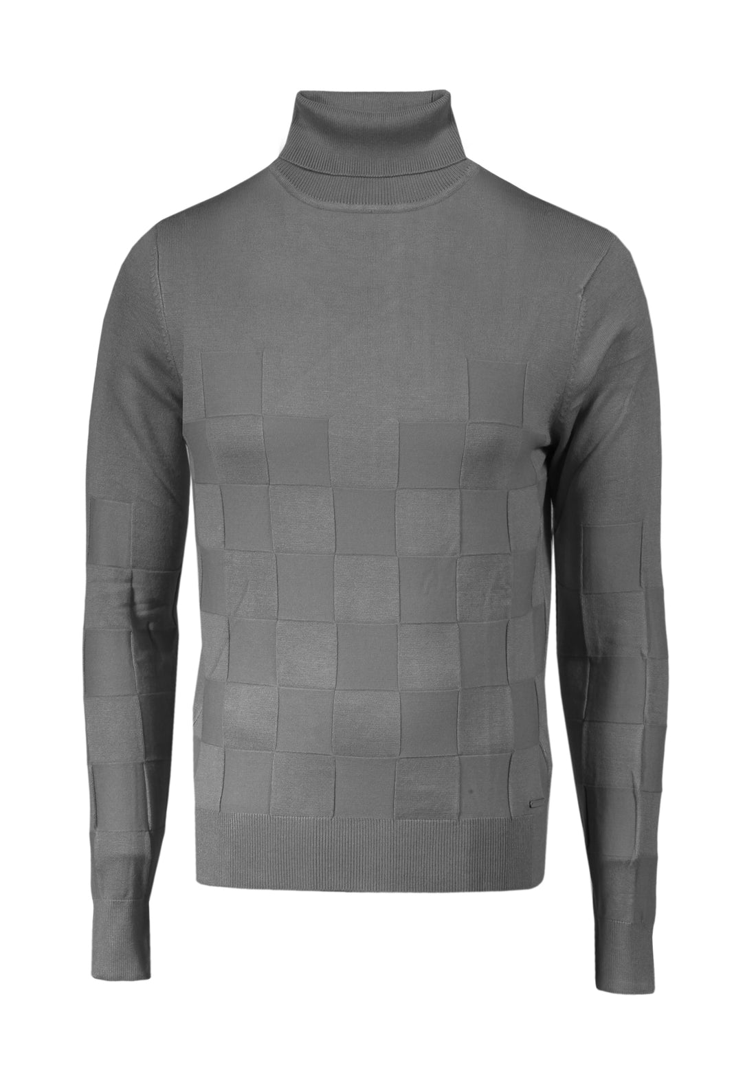 High neck elastic viscose sweater - Grey