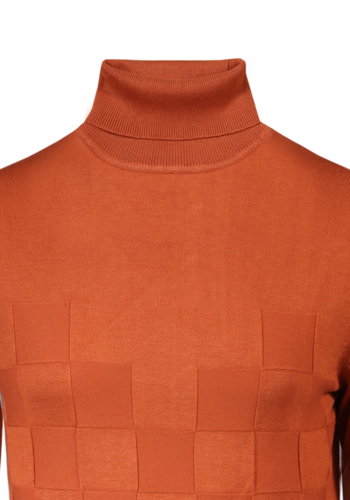 Elastic up -and -high neck viscose shirt - brick