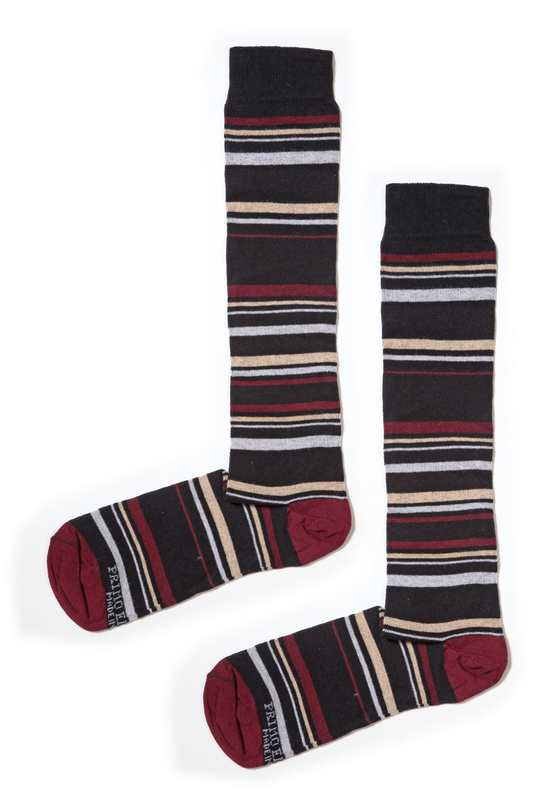 Trio of Long Cotton Socks in Various Patterns