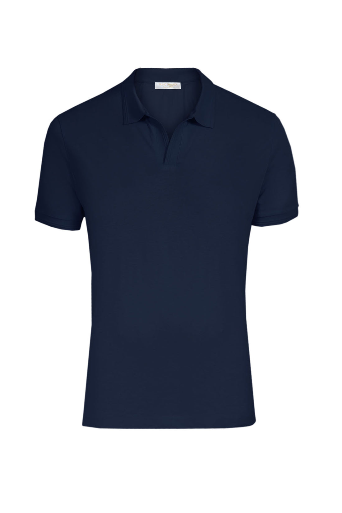 Buttonless Polo Shirt in Cotton - Blue