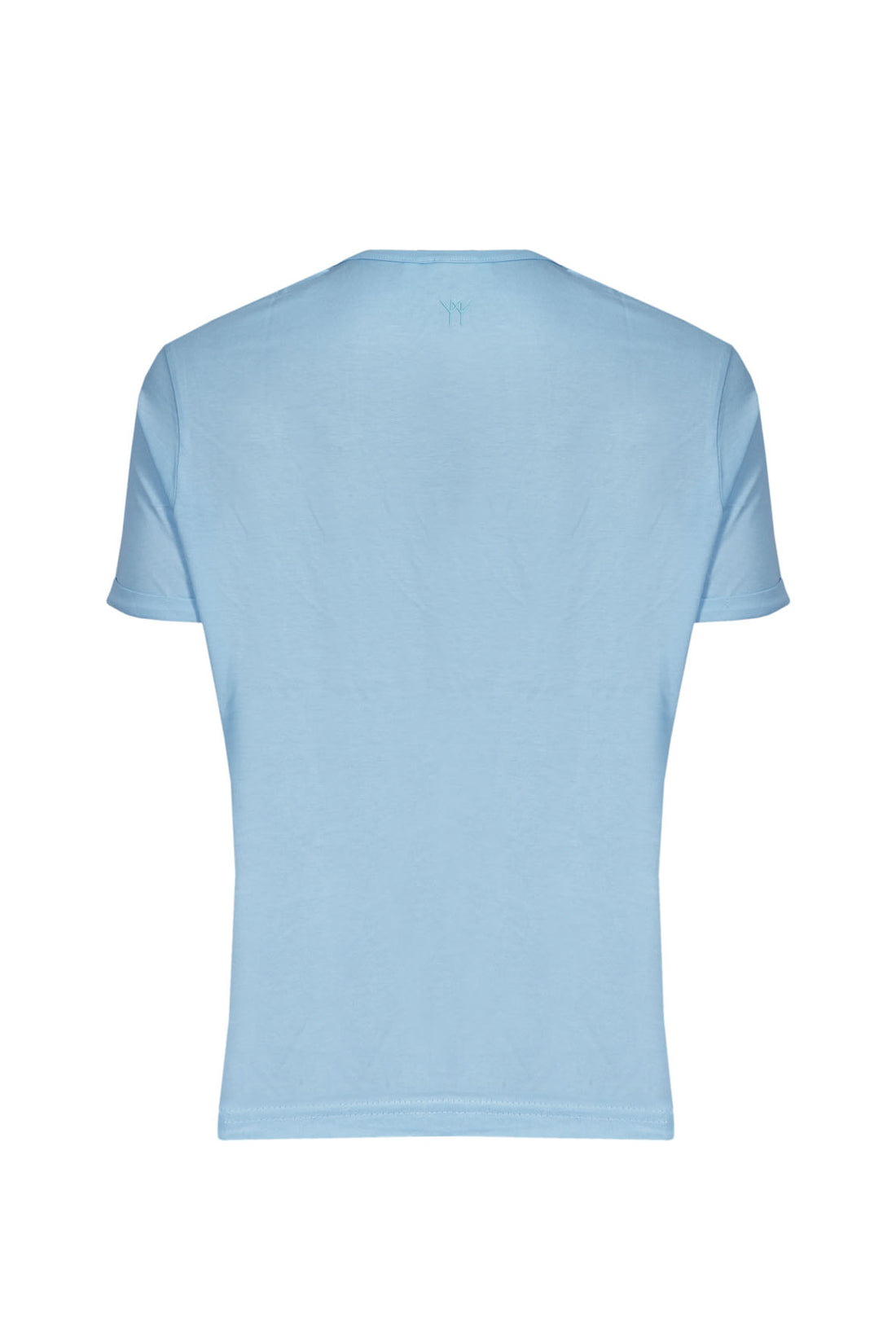 Boat Neck Half Sleeve T-Shirt - Light Blue