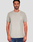 T-Shirt Giro Collo Doppio Tessuto con taschino