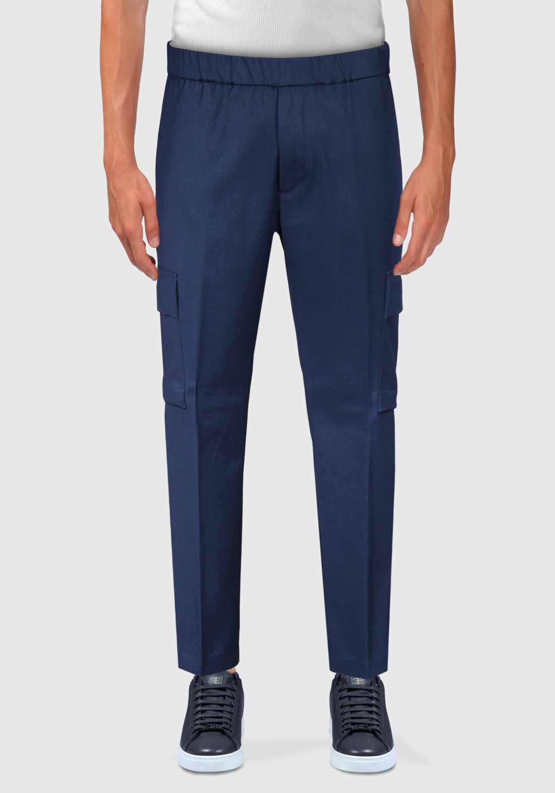 Cool wool trousers with large side pockets - Blue