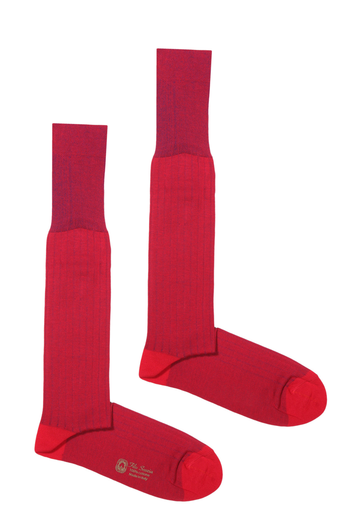 Long cotton socks with Matryoshka pattern - Blue