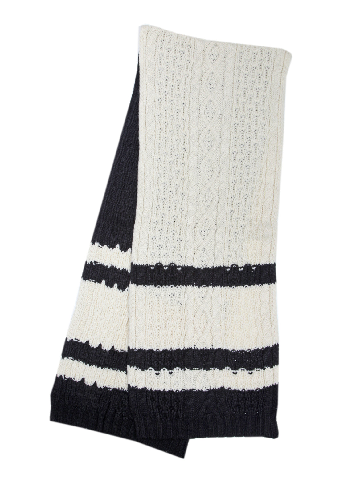 Ribbed wool scarf - Blue