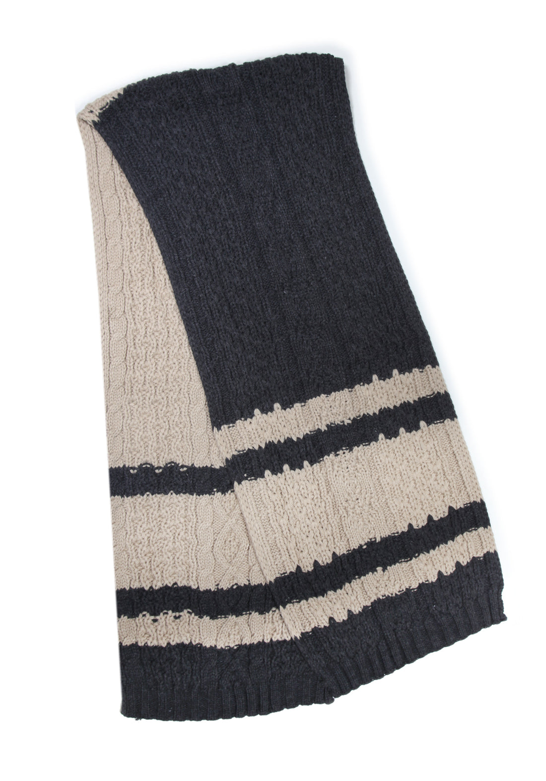 Ribbed wool scarf - Grey