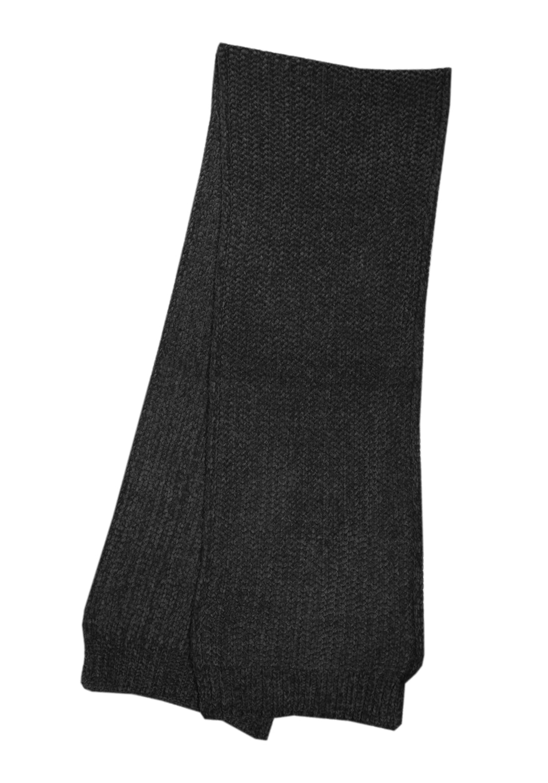 Smooth ribbed chenille scarf - Black