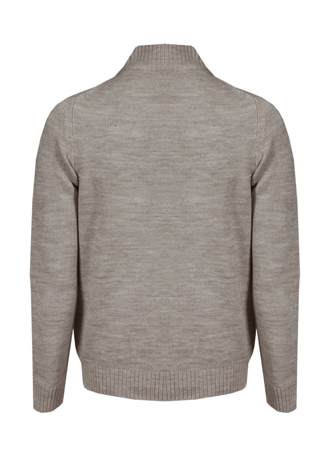 Contrast Suede Cardigan Sweater - Beige