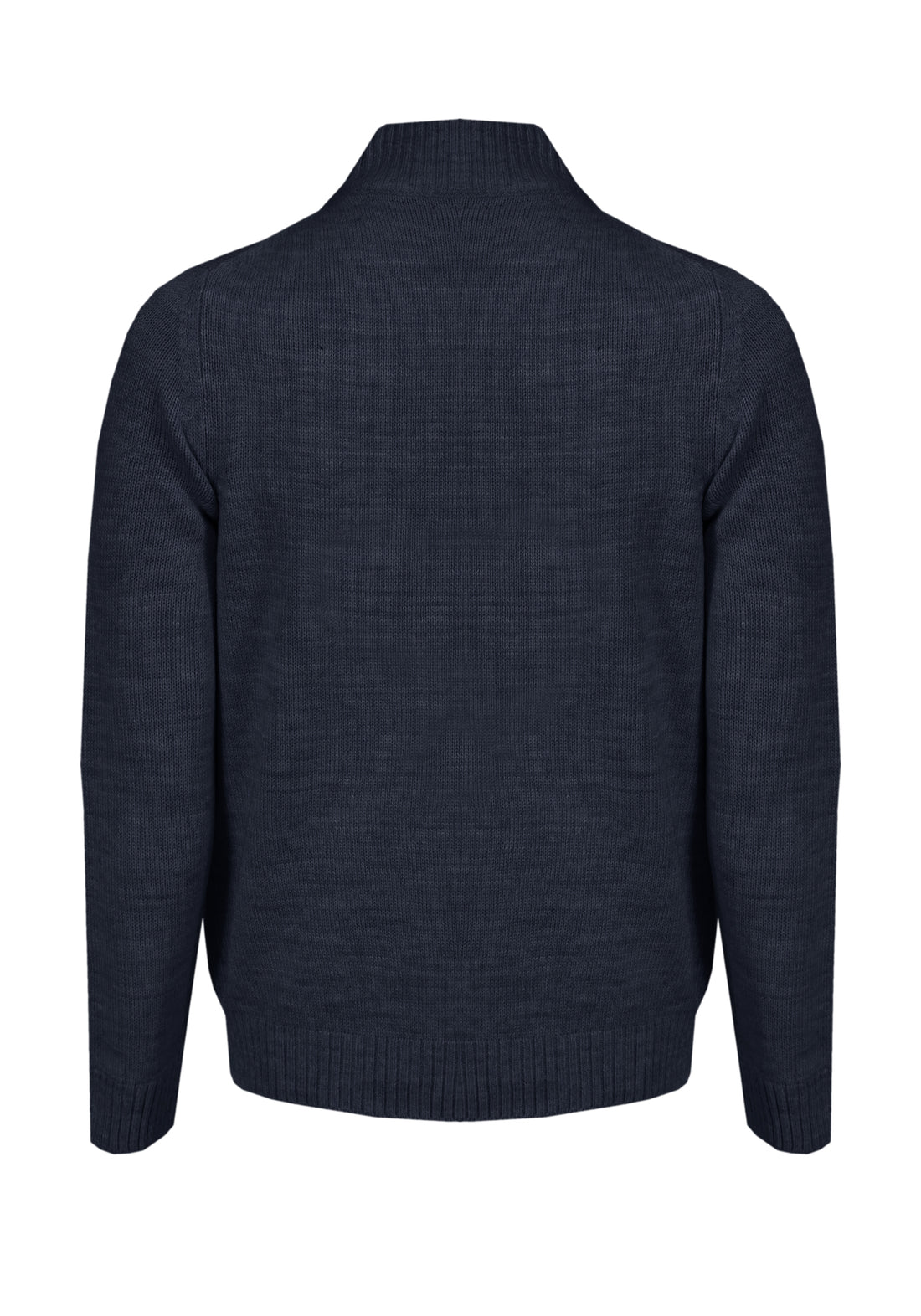 Contrast Suede Cardigan Sweater - Blue