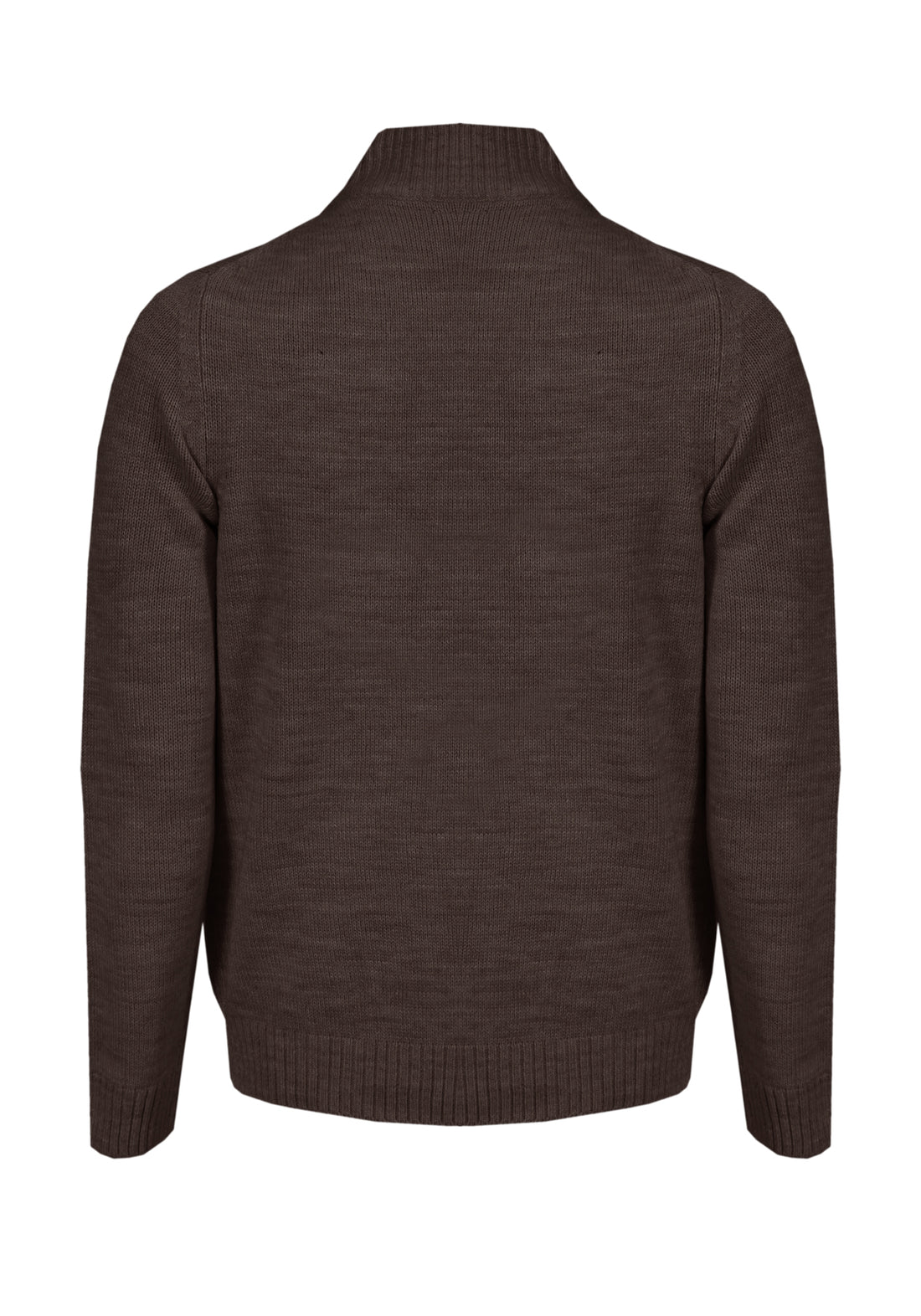 Contrast Suede Cardigan Sweater - Dark Brown